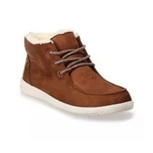 SO® Ivyy Women's Faux-Fur Chukka Boots New in Box with Tags Brown Suede